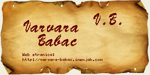 Varvara Babac vizit kartica